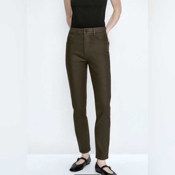 NEW Massimo Dutti High-Waist Straight Leg Costed Pants Size 6 - Picture 3 of 10